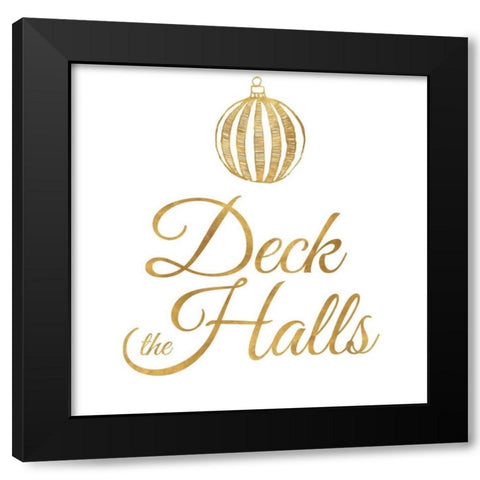 Golden Christmas IV Black Modern Wood Framed Art Print by SD Graphics Studio