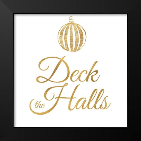 Golden Christmas IV Black Modern Wood Framed Art Print by SD Graphics Studio