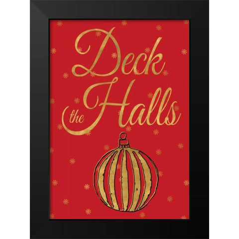 Red Christmas V Black Modern Wood Framed Art Print by Studio, Sd Graphics