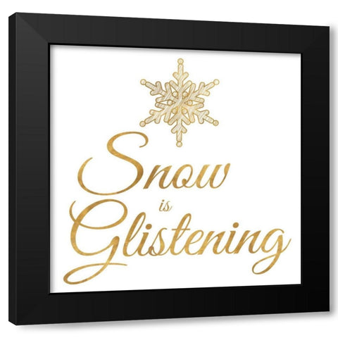 Golden Christmas II Black Modern Wood Framed Art Print by SD Graphics Studio