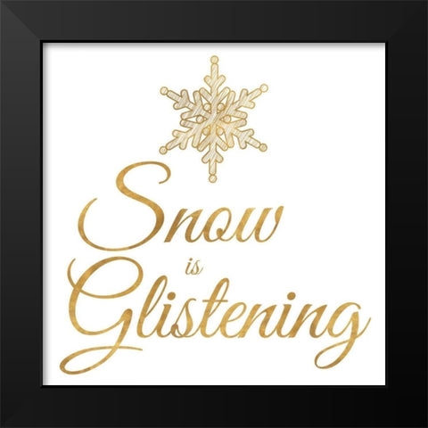 Golden Christmas II Black Modern Wood Framed Art Print by SD Graphics Studio