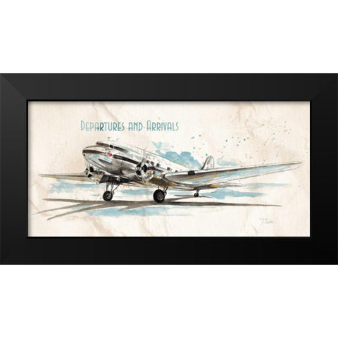 Departures and Arrivals Black Modern Wood Framed Art Print by Pinto, Patricia