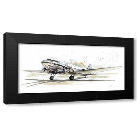 DC3 Airplane Black Modern Wood Framed Art Print by Pinto, Patricia