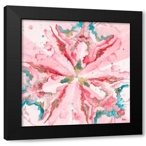 Pink Constelllation Square Black Modern Wood Framed Art Print by Pinto, Patricia