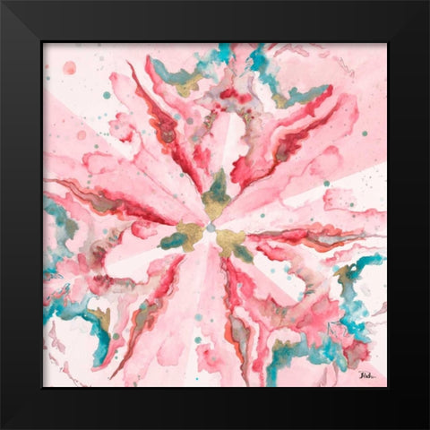 Pink Constelllation Square Black Modern Wood Framed Art Print by Pinto, Patricia