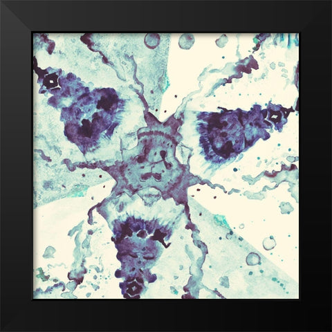 Kaleidoscope Black Modern Wood Framed Art Print by Pinto, Patricia