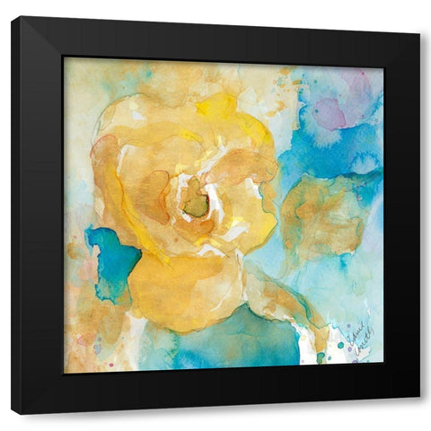 Abstract Vase of Flowers Square Black Modern Wood Framed Art Print by Loreth, Lanie