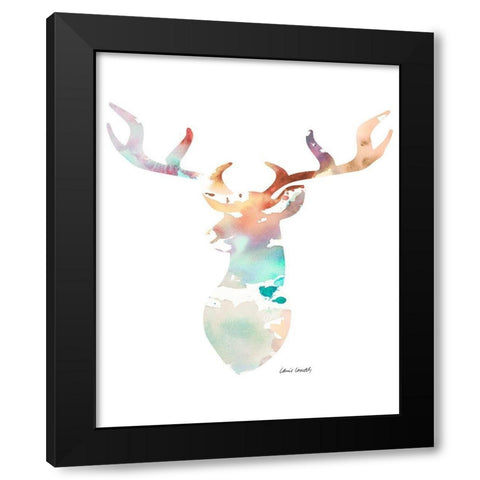 Spring Deer Black Modern Wood Framed Art Print by Loreth, Lanie