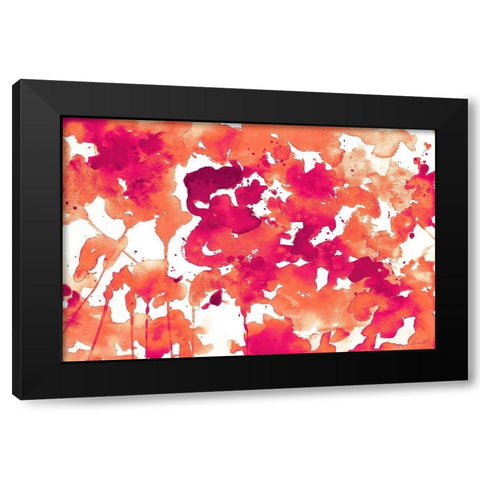 Splash of Pinks In Fall II Black Modern Wood Framed Art Print with Double Matting by Loreth, Lanie