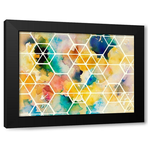 Geo Canyon Dream Black Modern Wood Framed Art Print with Double Matting by Loreth, Lanie