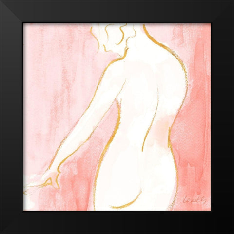 Female Watercolor Figure on Rose Black Modern Wood Framed Art Print by Loreth, Lanie