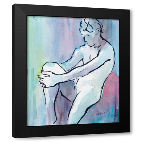 Seated Male Figure Black Modern Wood Framed Art Print by Loreth, Lanie