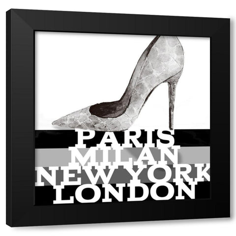 Silver Penthouse Stiletto Black Modern Wood Framed Art Print by Loreth, Lanie