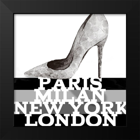 Silver Penthouse Stiletto Black Modern Wood Framed Art Print by Loreth, Lanie