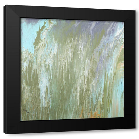 Forest Green Fall Abstract Black Modern Wood Framed Art Print by Gonzalez, Roberto