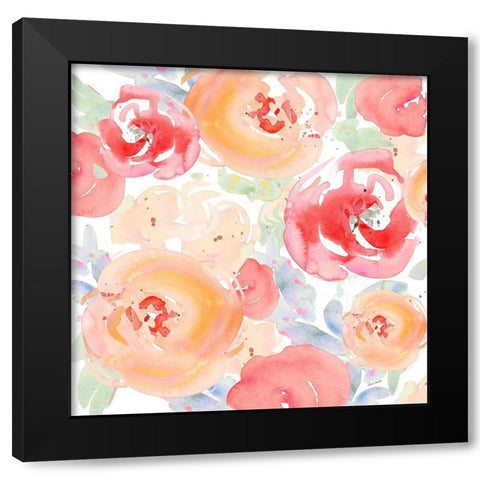 Tropical Blossom Garden I Black Modern Wood Framed Art Print with Double Matting by Loreth, Lanie