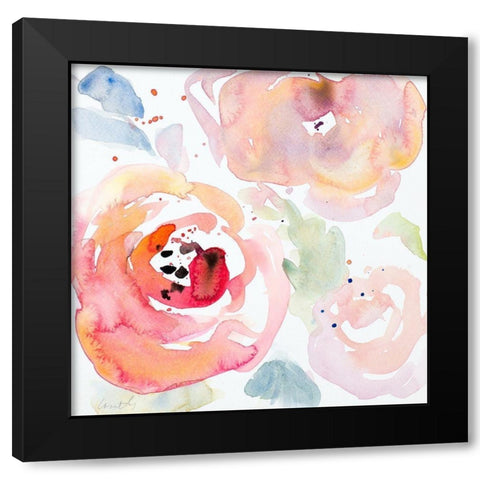 Gentle Blossoms II Black Modern Wood Framed Art Print with Double Matting by Loreth, Lanie