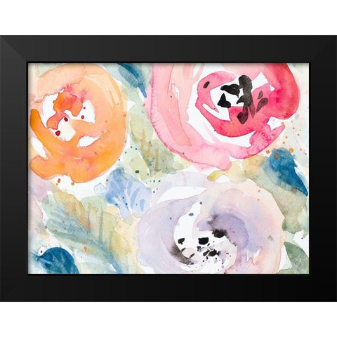 Blooms Abound Rectangle Black Modern Wood Framed Art Print by Loreth, Lanie