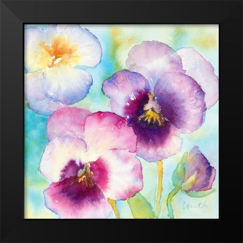 Sunny Side Orchids Black Modern Wood Framed Art Print by Loreth, Lanie