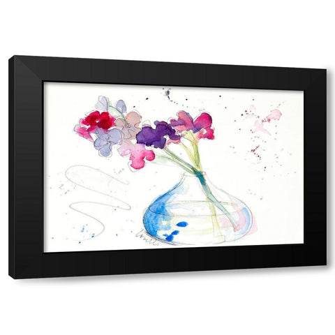 Colorful Flowers in Clear Vase II Black Modern Wood Framed Art Print by Loreth, Lanie