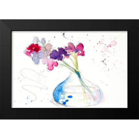 Colorful Flowers in Clear Vase II Black Modern Wood Framed Art Print by Loreth, Lanie