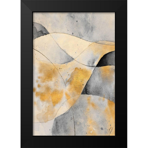 Grey and Gold Fantasy I Black Modern Wood Framed Art Print by Loreth, Lanie
