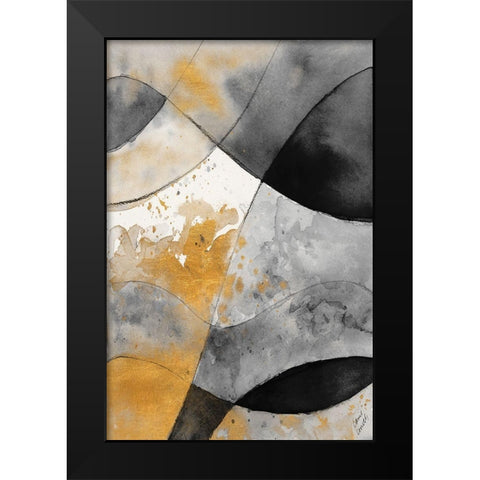 Grey and Gold Fantasy II Black Modern Wood Framed Art Print by Loreth, Lanie
