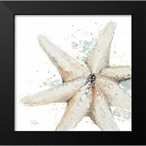 Water Starfish Black Modern Wood Framed Art Print by Pinto, Patricia