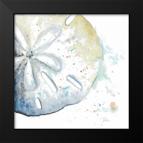Water Sand Dollar Black Modern Wood Framed Art Print by Pinto, Patricia