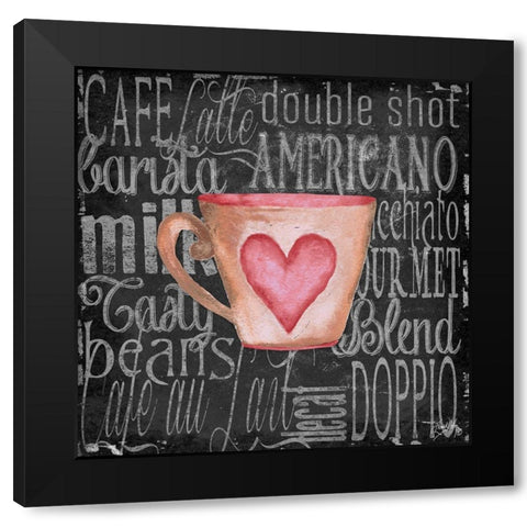 Coffee of the Day I Black Modern Wood Framed Art Print with Double Matting by Medley, Elizabeth