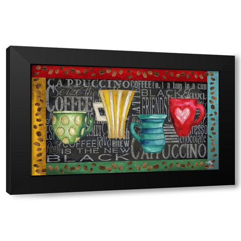 Coffee of the Day Black Modern Wood Framed Art Print with Double Matting by Medley, Elizabeth