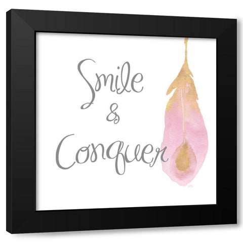 Good Vibes And Smiles I Black Modern Wood Framed Art Print with Double Matting by Medley, Elizabeth