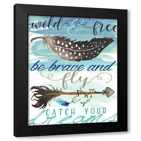 Wild and Free Black Modern Wood Framed Art Print with Double Matting by Medley, Elizabeth