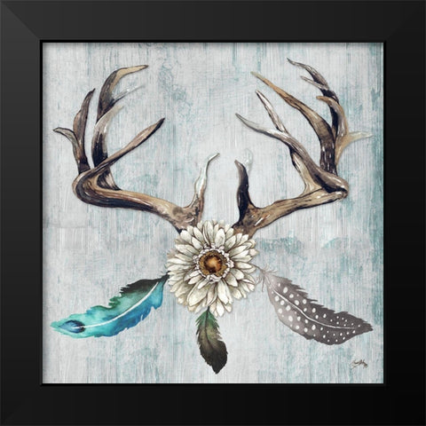 Feathery Antlers I Black Modern Wood Framed Art Print by Medley, Elizabeth
