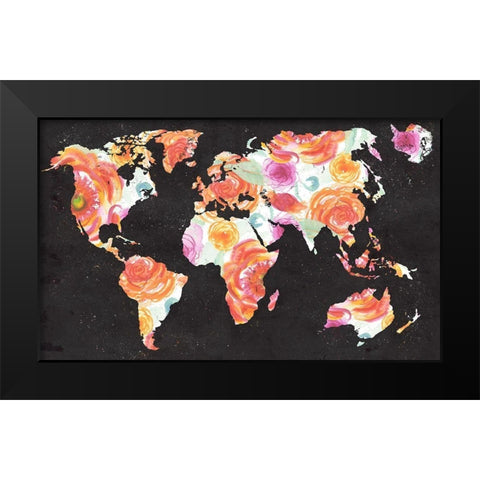 World Florals Black Modern Wood Framed Art Print by Medley, Elizabeth