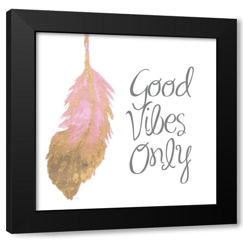 Good Vibes And Smiles II Black Modern Wood Framed Art Print by Medley, Elizabeth