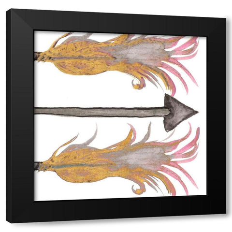 Feathers And Arrows II Black Modern Wood Framed Art Print with Double Matting by Medley, Elizabeth
