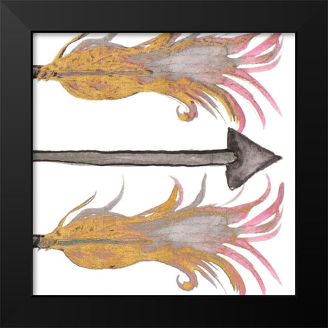 Feathers And Arrows II Black Modern Wood Framed Art Print by Medley, Elizabeth