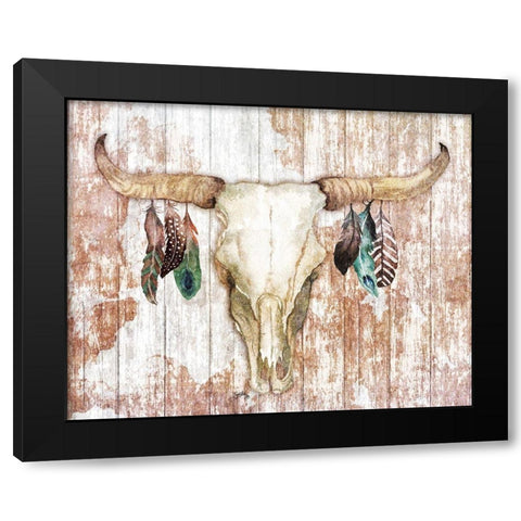 Light Feathery Antlers Black Modern Wood Framed Art Print with Double Matting by Medley, Elizabeth