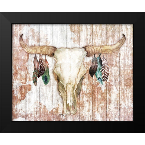 Light Feathery Antlers Black Modern Wood Framed Art Print by Medley, Elizabeth