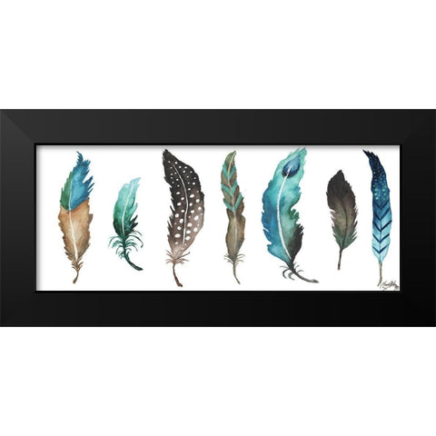 Fetching Feathers II Black Modern Wood Framed Art Print by Medley, Elizabeth