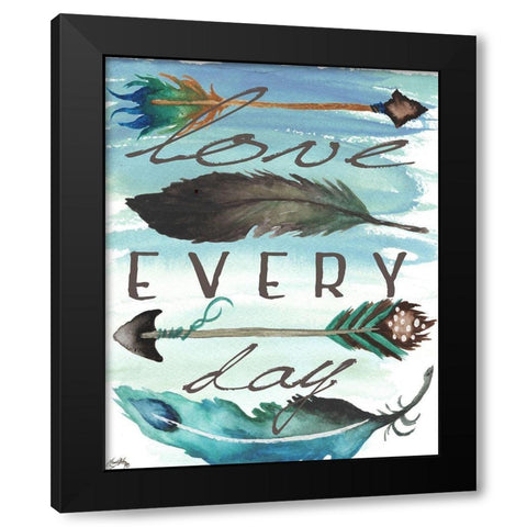 Love Every Day Black Modern Wood Framed Art Print by Medley, Elizabeth