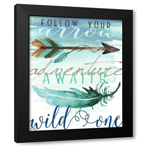 Wild One Black Modern Wood Framed Art Print with Double Matting by Medley, Elizabeth