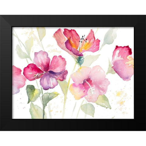 Heavenly Hibiscus Black Modern Wood Framed Art Print by Loreth, Lanie