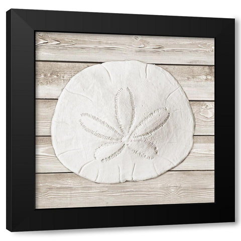 Sand And Sea On Wood Background I Black Modern Wood Framed Art Print with Double Matting by Rodriguez, Jairo