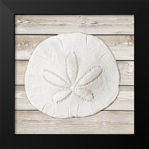 Sand And Sea On Wood Background I Black Modern Wood Framed Art Print by Rodriguez, Jairo