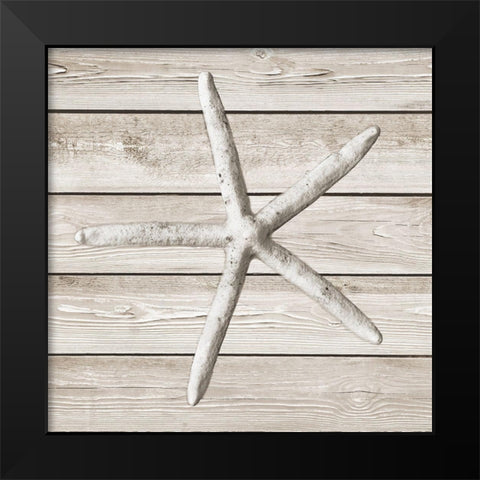 Sand And Sea On Wood  Background II Black Modern Wood Framed Art Print by Rodriguez, Jairo