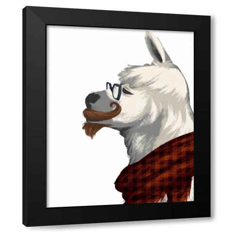 Wise Llama Black Modern Wood Framed Art Print by SD Graphics Studio