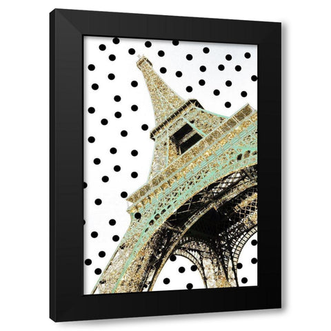 Eiffel Tower with Glitter Black Modern Wood Framed Art Print with Double Matting by Navas, Emily