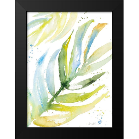 Blue Green Palm Fronds I Black Modern Wood Framed Art Print by Loreth, Lanie